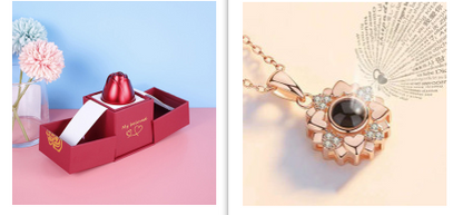 Hot Valentine's Day Gifts, Metal Rose Jewelry Gift Box, Necklace For Wedding, Girlfriend Gifts