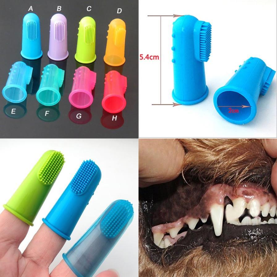 Cepillo de dientes súper suave para dedos de mascotas