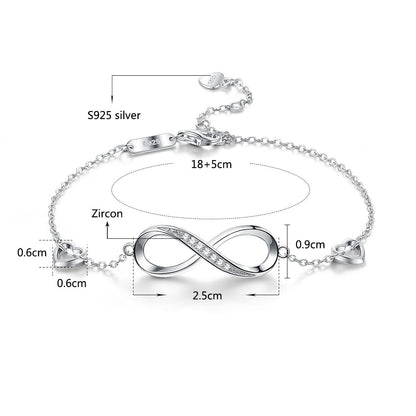 Pulsera Infinita de Plata de Ley