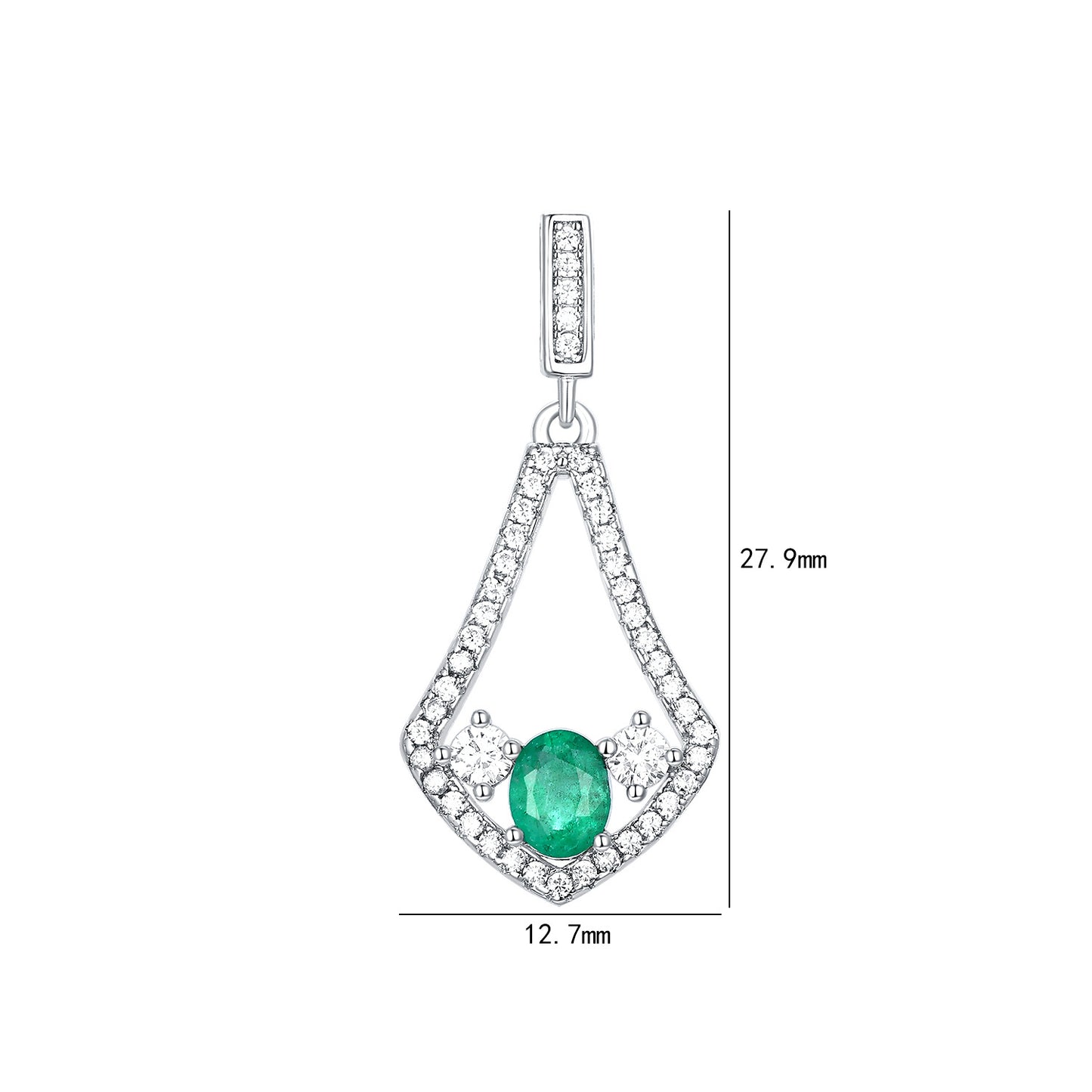 Natural Emerald Earrings High Quality Zirconium Earrings S925 Silver