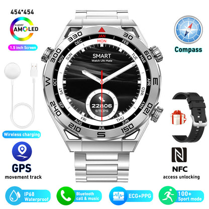 ECG PPG Bluetooth Llamadas Brújula GPS Cargador inalámbrico Reloj inteligente