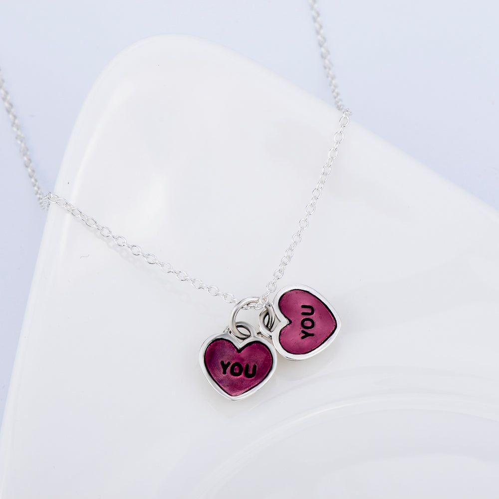 Ladies Simple Fashion 925 Heart Pendant Necklace