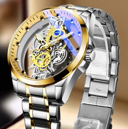 Men Watch Skeleton Automatic Quartz Watch Gold Skeleton Vintage Man Watch