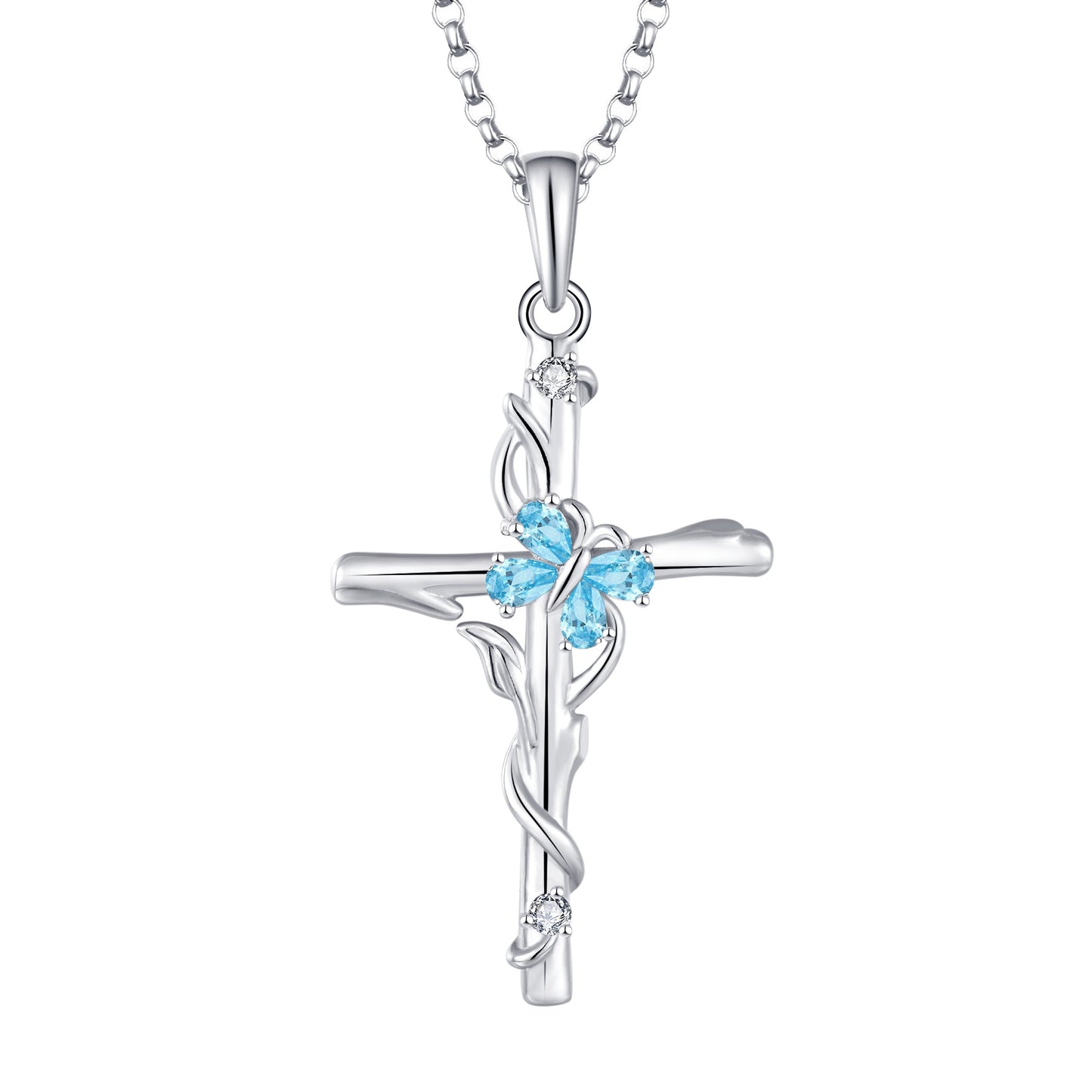 Cross Necklace Sterling Silver Women S925 Silver Pendant Silver Jewellery Zircon Jewellery