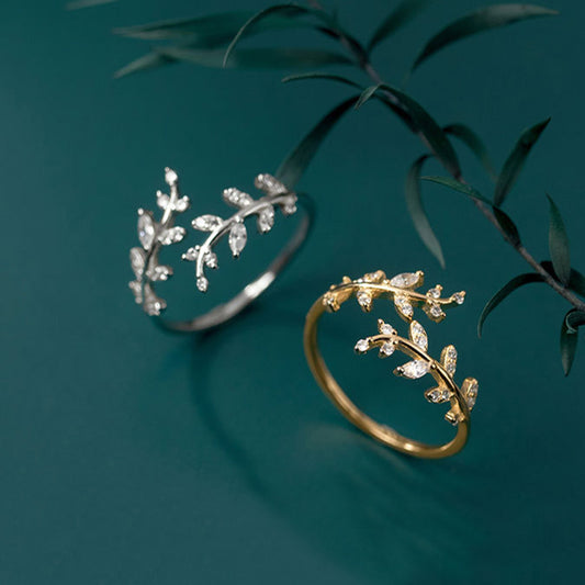 Anillo abierto de rama para mujer joyería de moda Primavera Verano