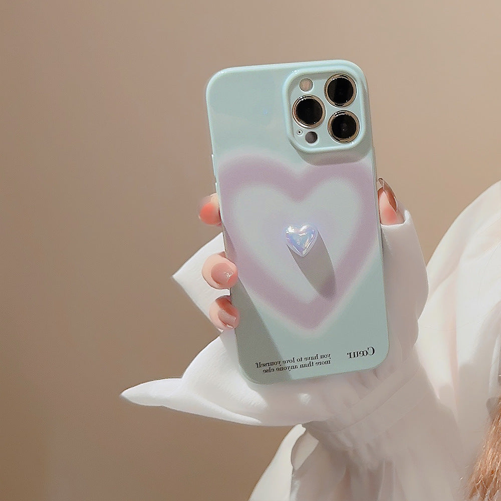 Gradient Electroplating Love Phone Case