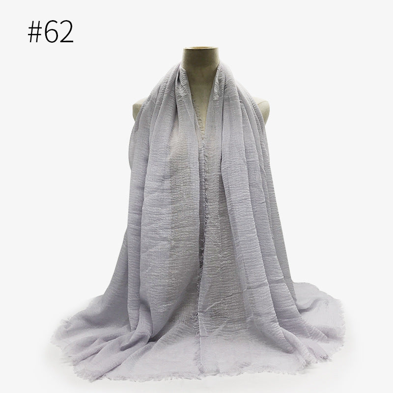 Monochrome Split Wrinkle Scarf Women's Toe Cap Shawl