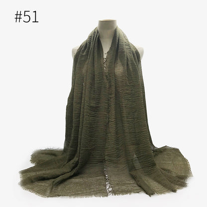 Monochrome Split Wrinkle Scarf Women's Toe Cap Shawl