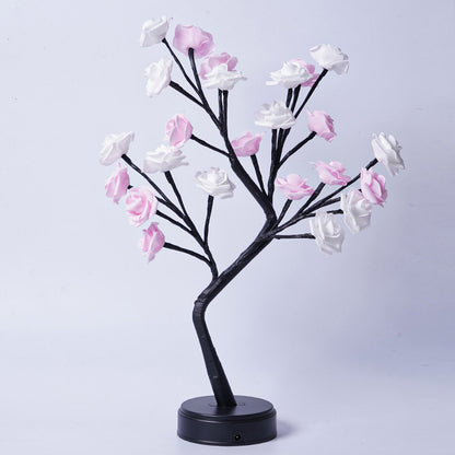 Lámpara de mesa Flor Árbol Lámparas de rosas Luces de noche de escritorio de hadas Operado por USB