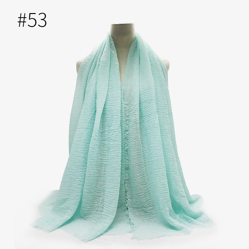 Monochrome Split Wrinkle Scarf Women's Toe Cap Shawl