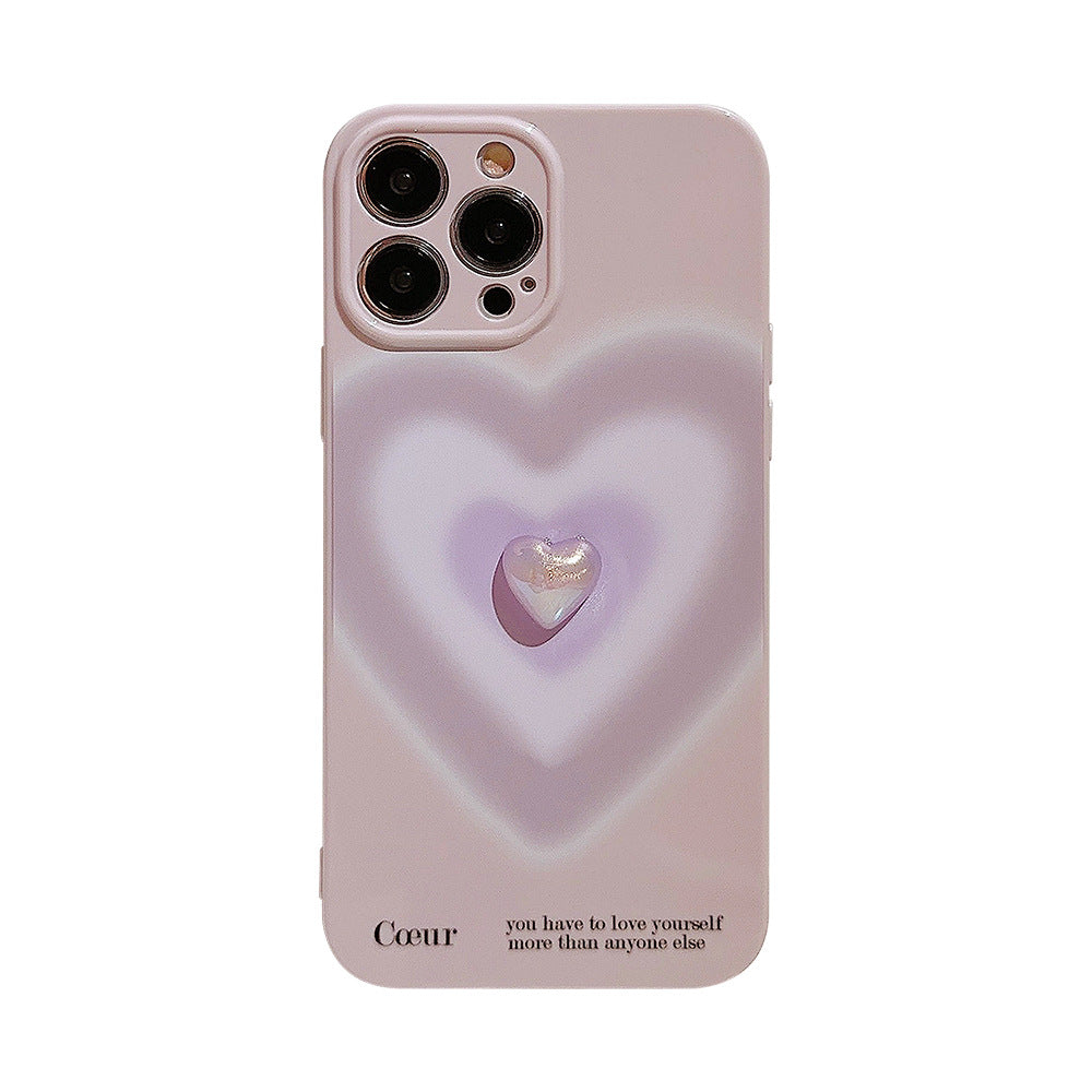 Gradient Electroplating Love Phone Case