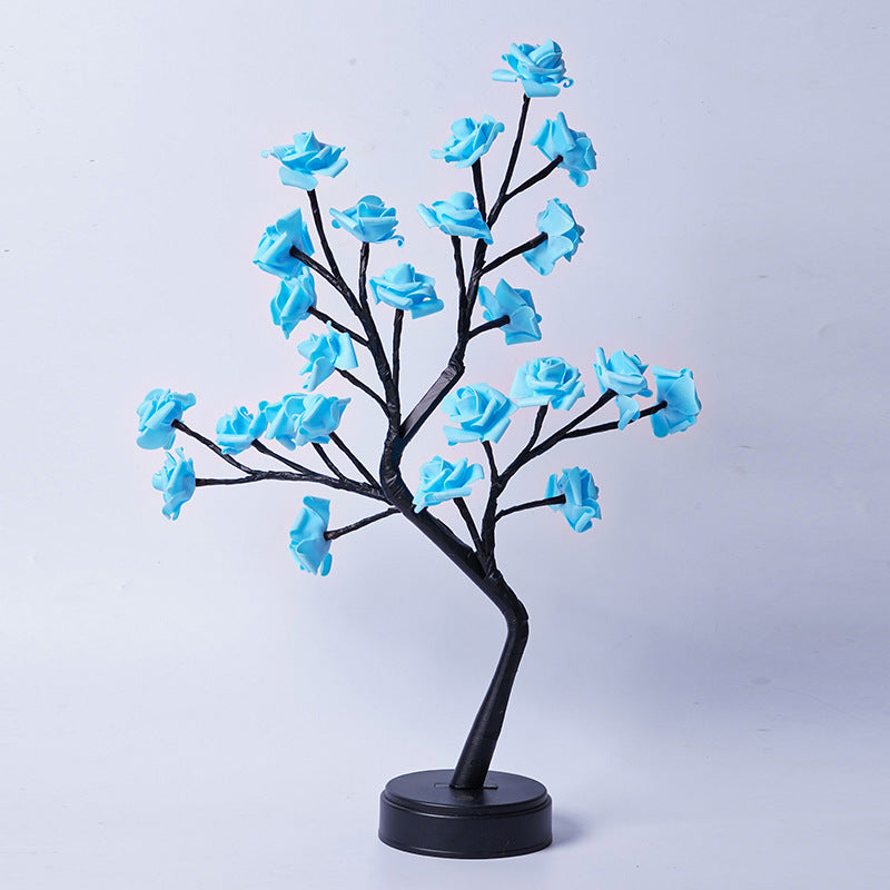 Lámpara de mesa Flor Árbol Lámparas de rosas Luces de noche de escritorio de hadas Operado por USB