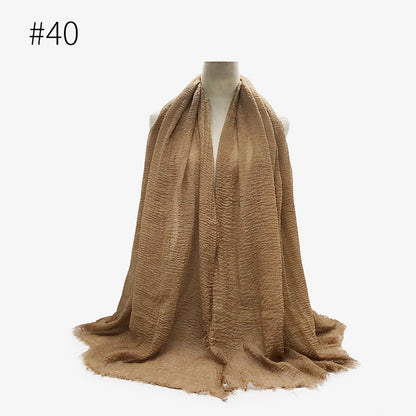 Monochrome Split Wrinkle Scarf Women's Toe Cap Shawl