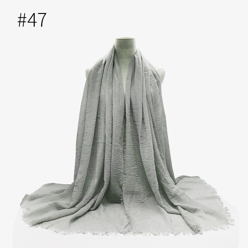 Monochrome Split Wrinkle Scarf Women's Toe Cap Shawl