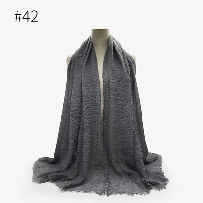 Monochrome Split Wrinkle Scarf Women's Toe Cap Shawl