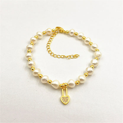 Women's Fashion Irregular Shaped Baroque Style Freshwater Pearl Bracelet