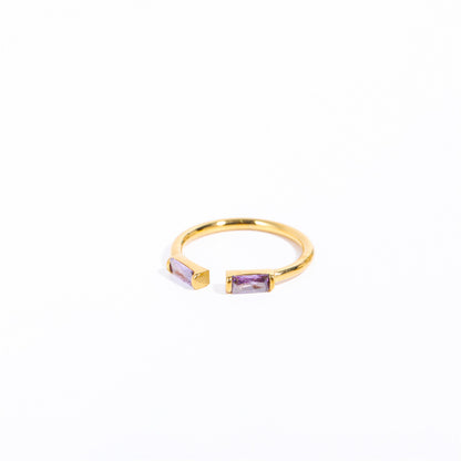 Titanium Steel Birthstone Ring Vacuum Plating