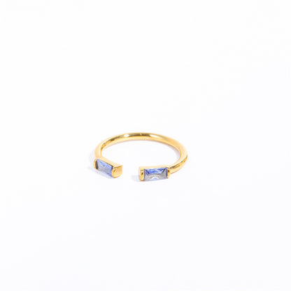 Titanium Steel Birthstone Ring Vacuum Plating