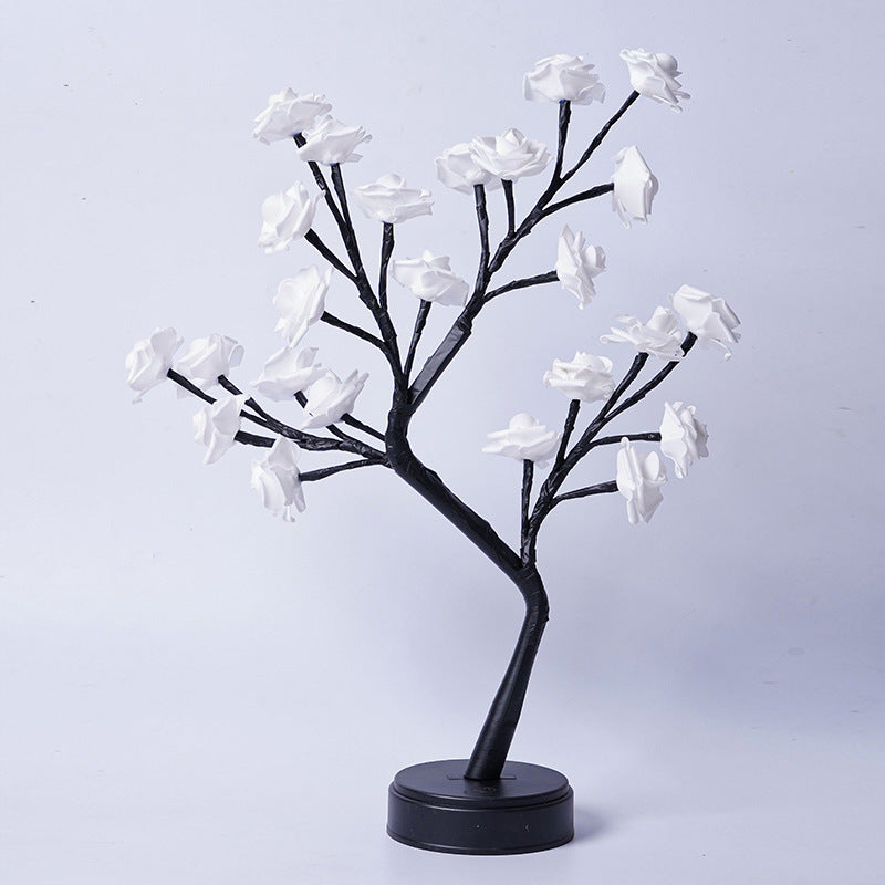 Lámpara de mesa Flor Árbol Lámparas de rosas Luces de noche de escritorio de hadas Operado por USB