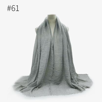 Monochrome Split Wrinkle Scarf Women's Toe Cap Shawl