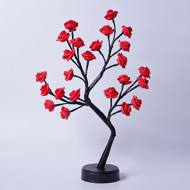 Lámpara de mesa Flor Árbol Lámparas de rosas Luces de noche de escritorio de hadas Operado por USB