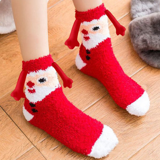 Suministros de Navidad, calcetines de tubo de lana Coral, zapatillas cálidas, calcetines de cama, zapatillas cálidas suaves de invierno