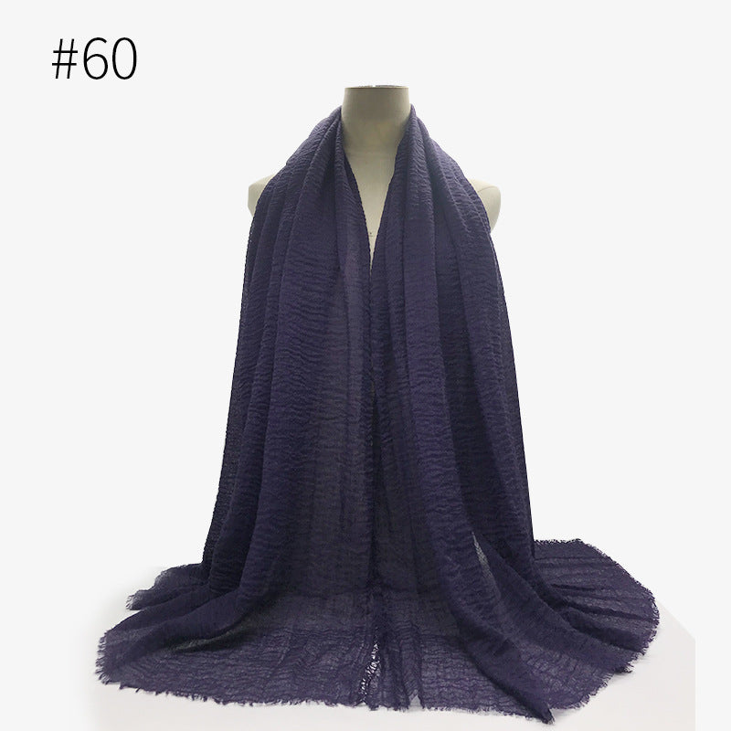 Monochrome Split Wrinkle Scarf Women's Toe Cap Shawl