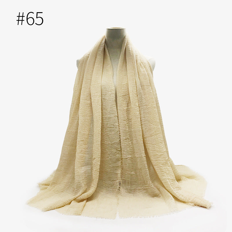 Monochrome Split Wrinkle Scarf Women's Toe Cap Shawl