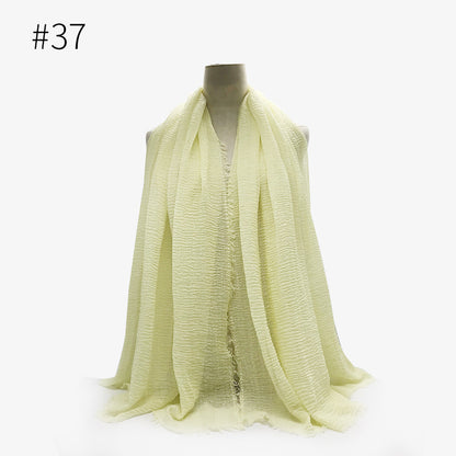 Monochrome Split Wrinkle Scarf Women's Toe Cap Shawl