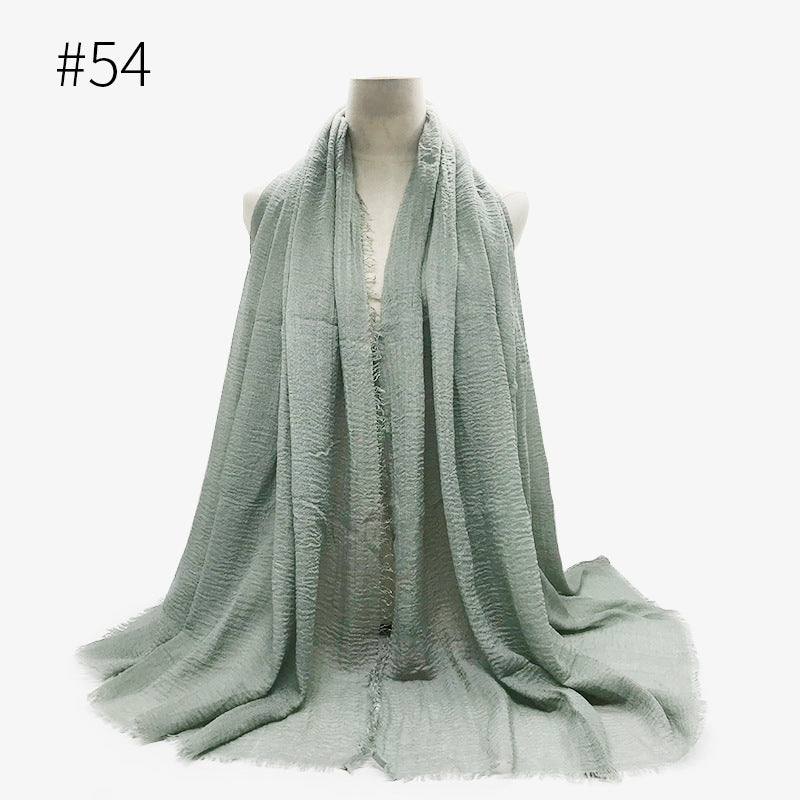 Monochrome Split Wrinkle Scarf Women's Toe Cap Shawl