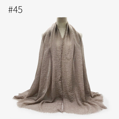 Monochrome Split Wrinkle Scarf Women's Toe Cap Shawl