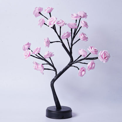 Lámpara de mesa Flor Árbol Lámparas de rosas Luces de noche de escritorio de hadas Operado por USB