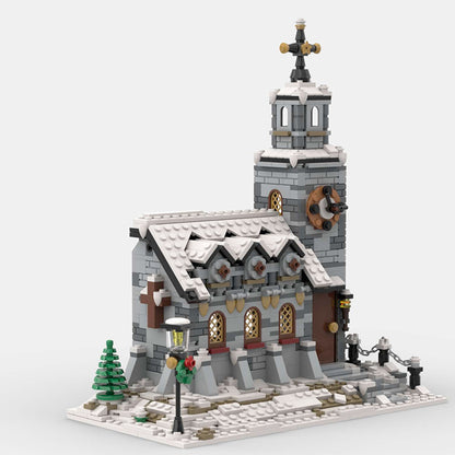 Modelo arquitectónico de la capilla de invierno de la serie de invierno de Navidad