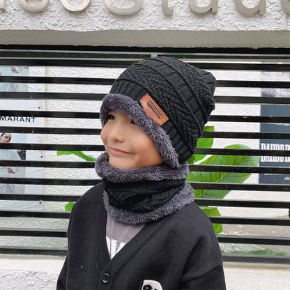 Gorro de invierno, conjunto de bufanda, gorro de punto cálido, forro polar grueso, gorro de invierno, calentador de cuello para hombres y mujeres