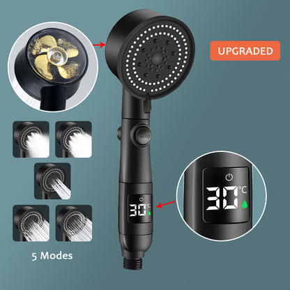 38 Degrees Water Stop Temperature Display Digital Display Shower Head