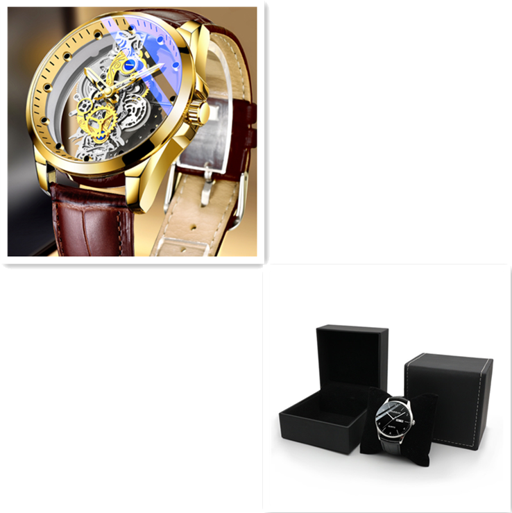 Men Watch Skeleton Automatic Quartz Watch Gold Skeleton Vintage Man Watch