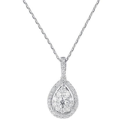 Colgante de plata de ley S925 con collar de diamantes de trébol