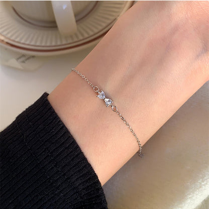 S925 Sterling Silver Bow Bracelet