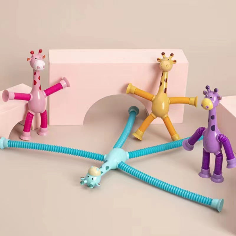 Jirafa Pop Tubes juguetes sensoriales novedad primavera Fidget juguete tubo elástico alivio del estrés juguete para niños regalo fiesta favores