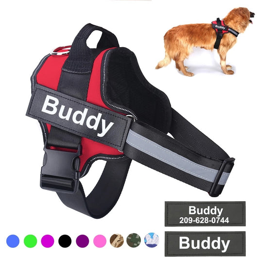 Personalized Dog Harness NO PULL Reflective Breathable Adjustable Pet Harness Vest For Small Large Dog