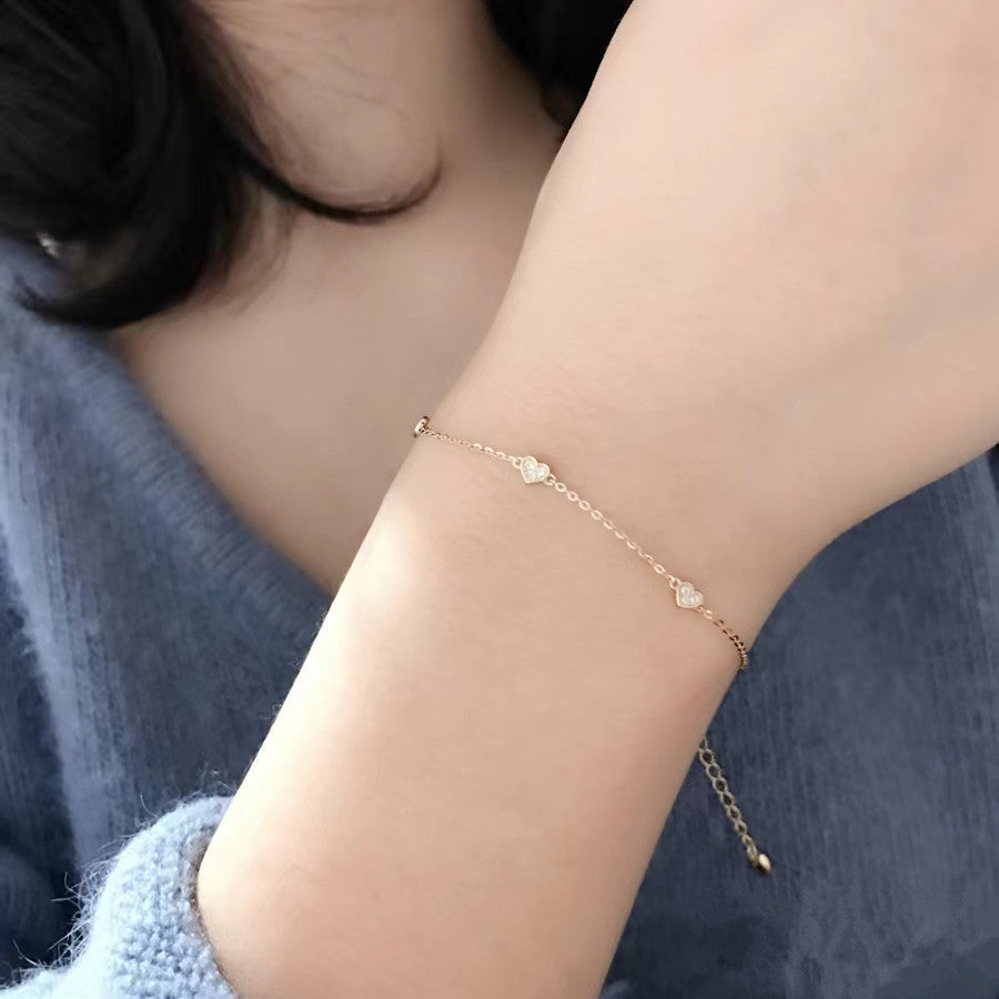 S925 Sterling Silver Plated 14K Gold Thin Bracelet