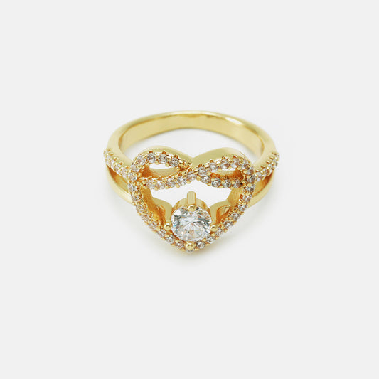 Cross-border New Retro Jewelry Zircon Love Ring