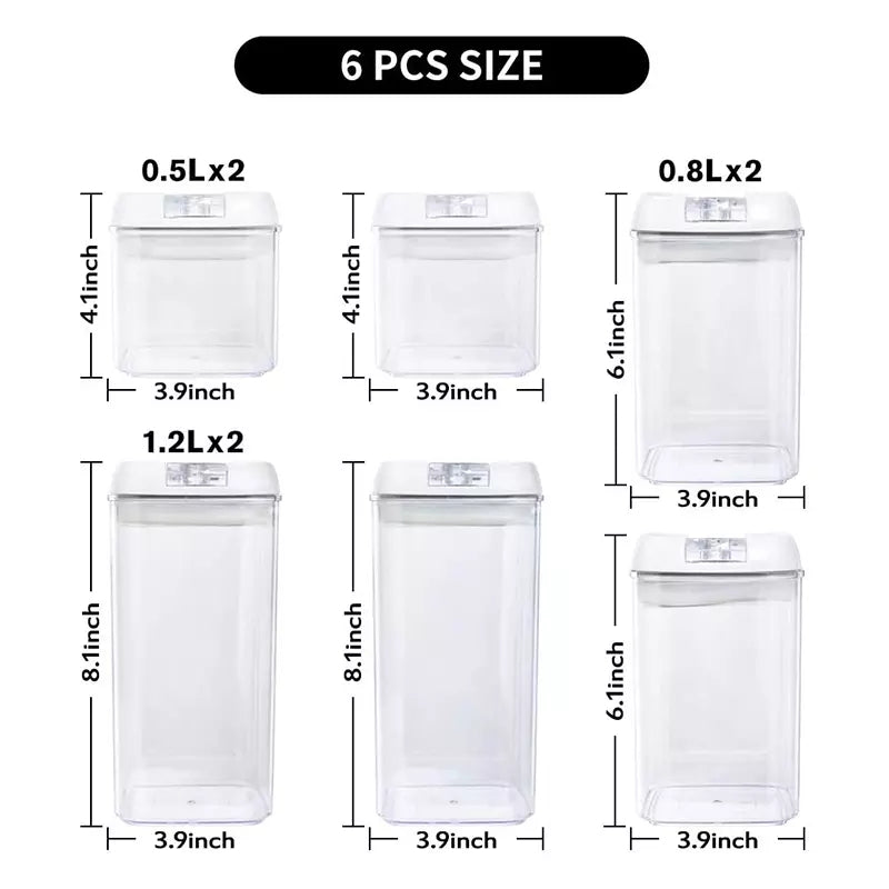 6 pcs Set Easy Lock Food Storage Containers