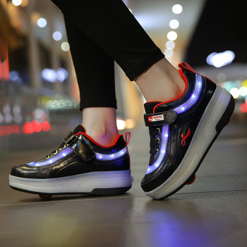 Zapatillas de skate con ruedas brillantes