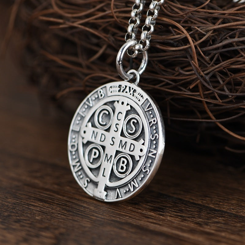 S925 Silver Retro Craft Silver Pendant Fashion Religious