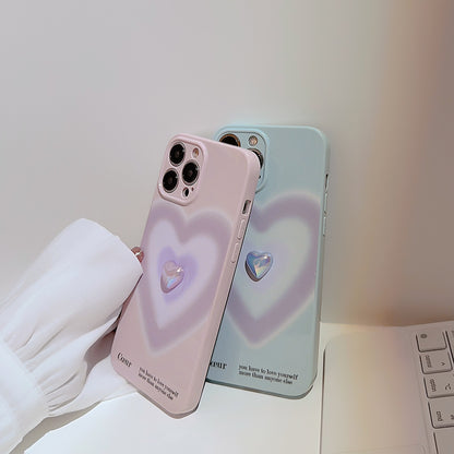 Gradient Electroplating Love Phone Case