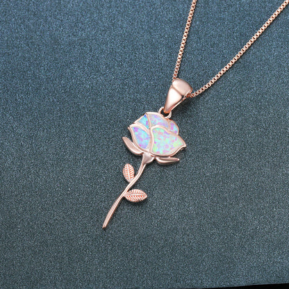 New French Romance And Beautiful Rose Opal Necklace