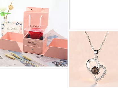 Hot Valentine's Day Gifts, Metal Rose Jewelry Gift Box, Necklace For Wedding, Girlfriend Gifts