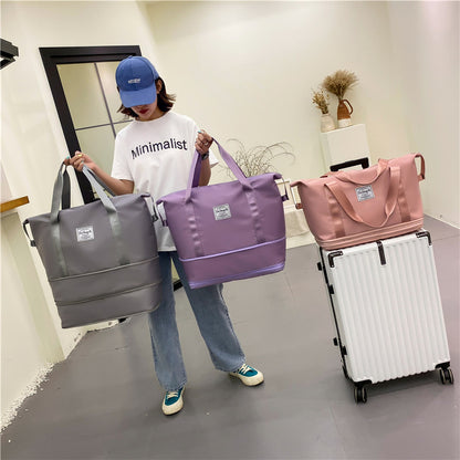 Bolsa de viaje con doble separación en seco y mojado, impermeable, de gran capacidad, para gimnasio, Fitness, Weekender durante la noche para mujer