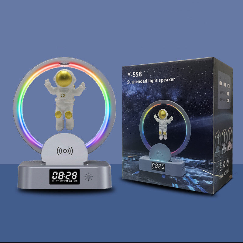 Levitação magnética bluetooth alto-falante astronauta casa rgb mini rádio tws caixa de som ao ar livre sem fio subwoofer tf aux usb